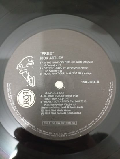 Lp Vinil Rick Astley Free Com Encarte