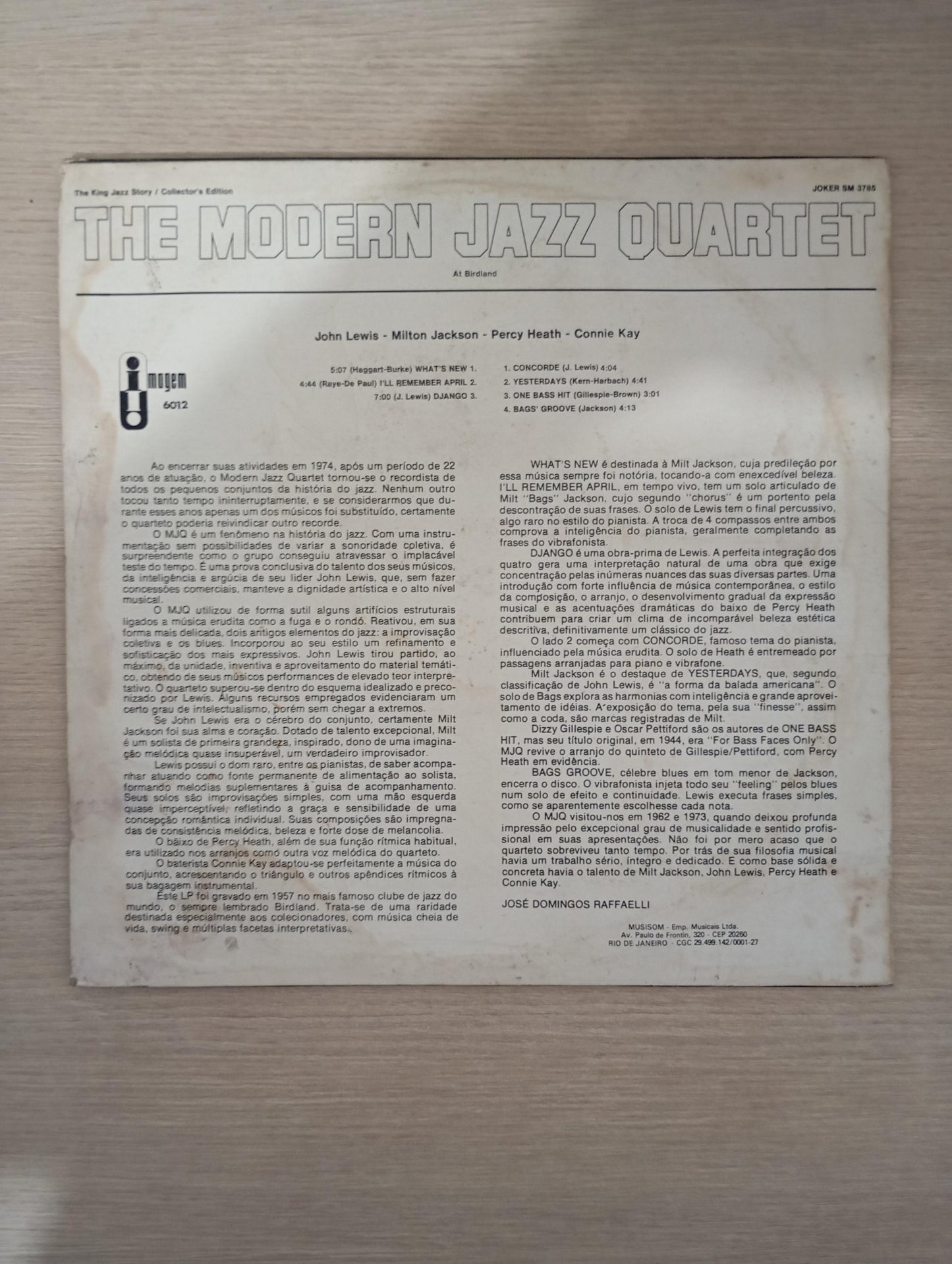 Lp Vinil The Modern Jazz Quartet At Birdland