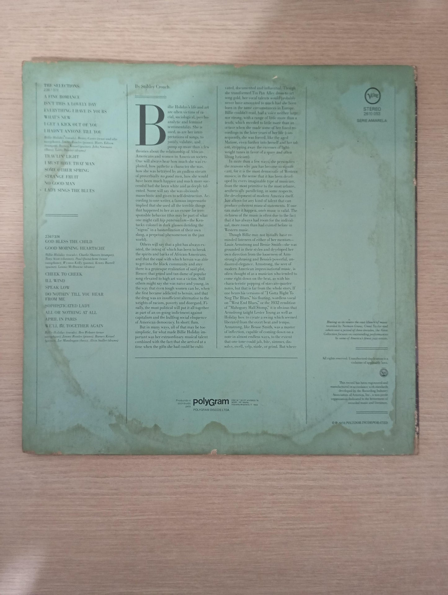 Lp Vinil Billie Holiday All Or Nothing At All Duplo