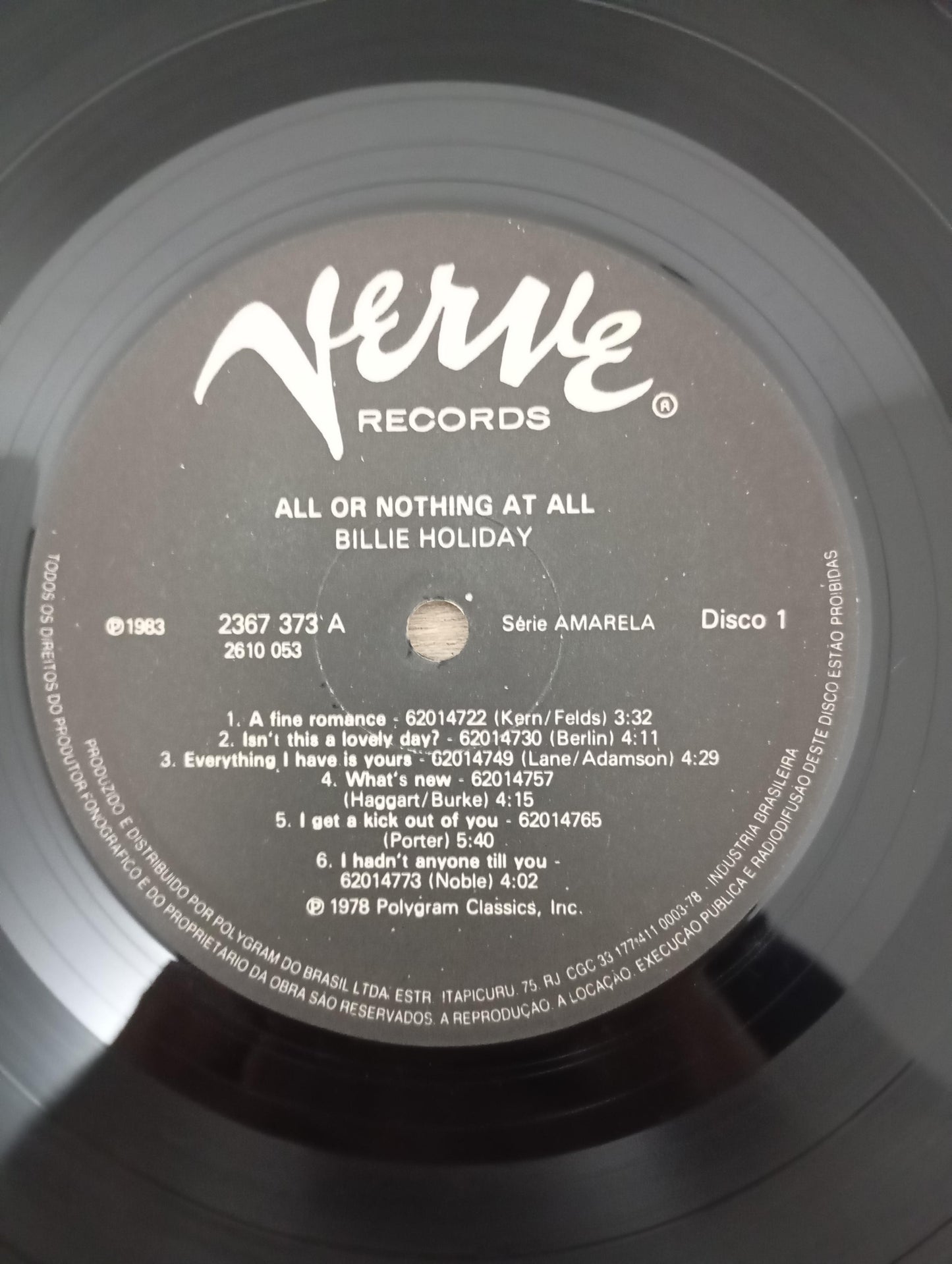 Lp Vinil Billie Holiday All Or Nothing At All Duplo