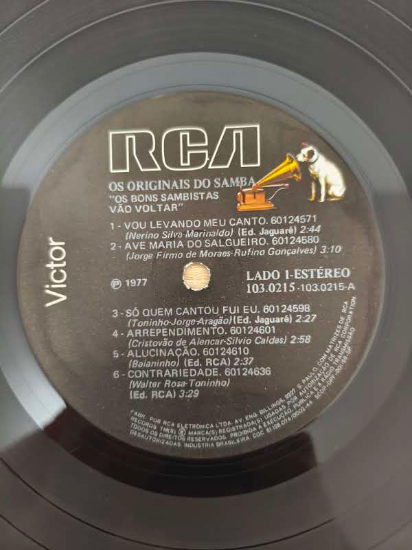 Lp Vinil Os Originais Do Samba Os Bons Sambistas Vão Voltar