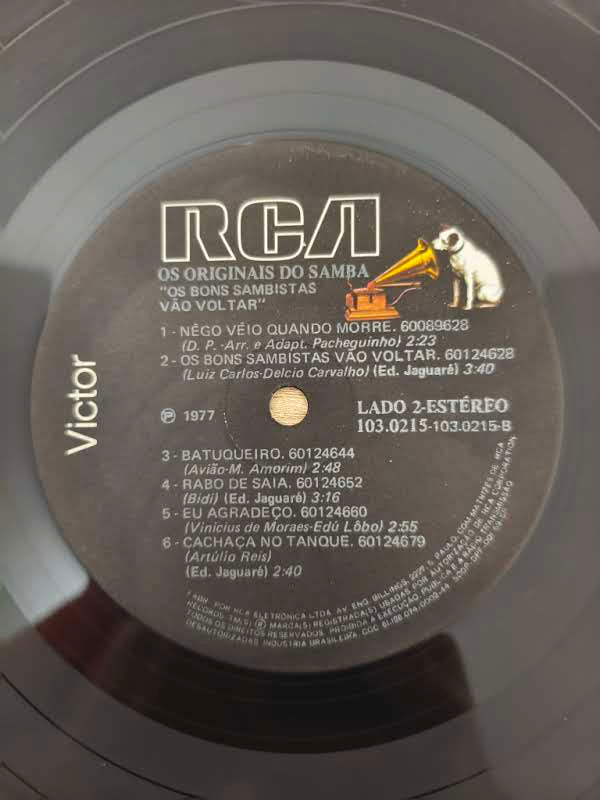 Lp Vinil Os Originais Do Samba Os Bons Sambistas Vão Voltar