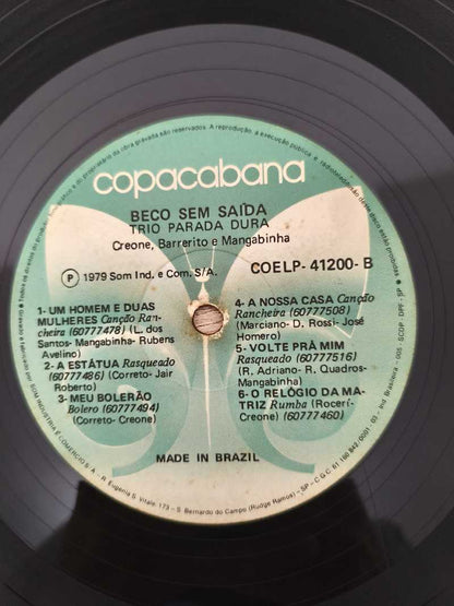 Lp Vinil Trio Parada Dura Beco Sem Saída