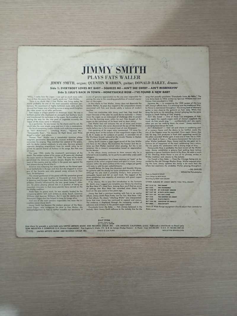 Lp Vinil Jimmy Smith Plays Fats Waller