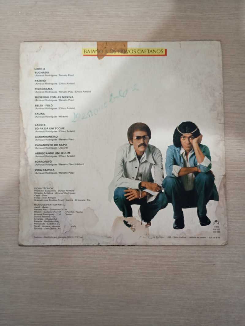 Lp Vinil Baiano & Os Novos Caetanos A Volta