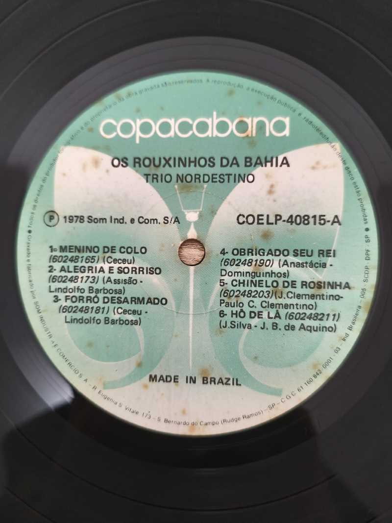 Lp Vinil Trio Nordestino Os Rouxinhos Da Bahia
