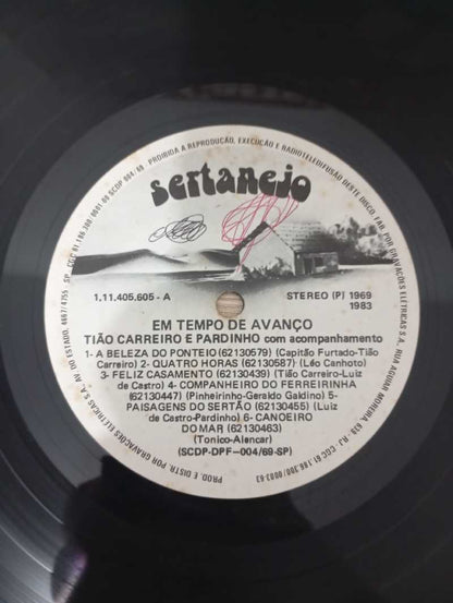 Lp Vinil Tião Carreiro e Pardinho Em Tempo de Avanço