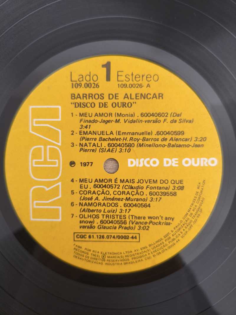 Lp Vinil Barros De Alencar Disco De Ouro