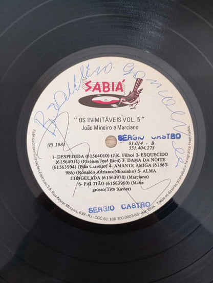 Lp Vinil João Mineiro e Marciano Os Inimitáveis Vol. 5