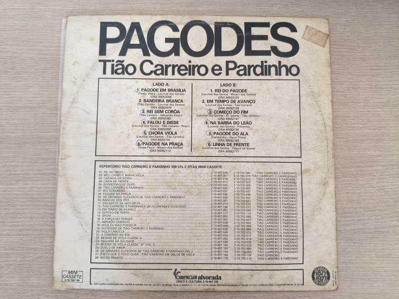 Lp Vinil Tião Carreiro E Pardinho Pagodes