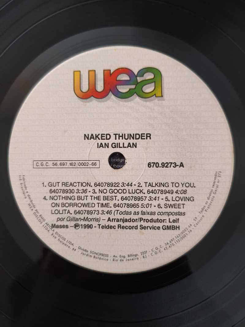 Lp Vinil Ian Gillan Naked Thunder Com Encarte