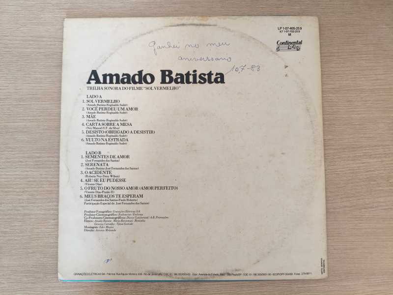 Lp Vinil Amado Batista Sol Vermelho