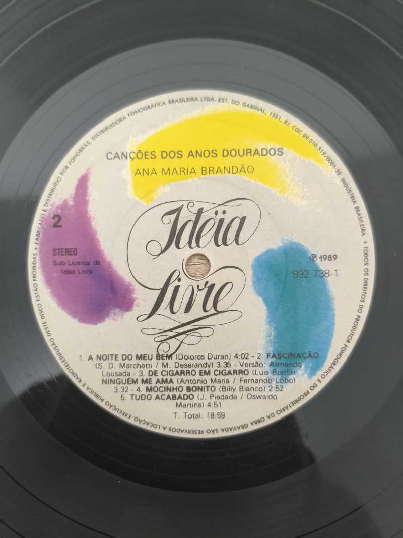 Lp Vinil Ana Maria Brandão Canções dos Anos Dourados