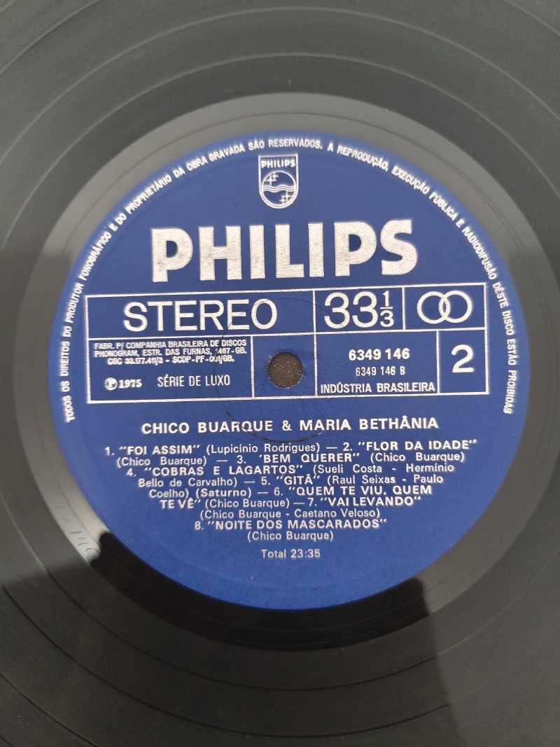 Lp Vinil Chico Buarque & Maria Bethânia Ao Vivo Com Encarte