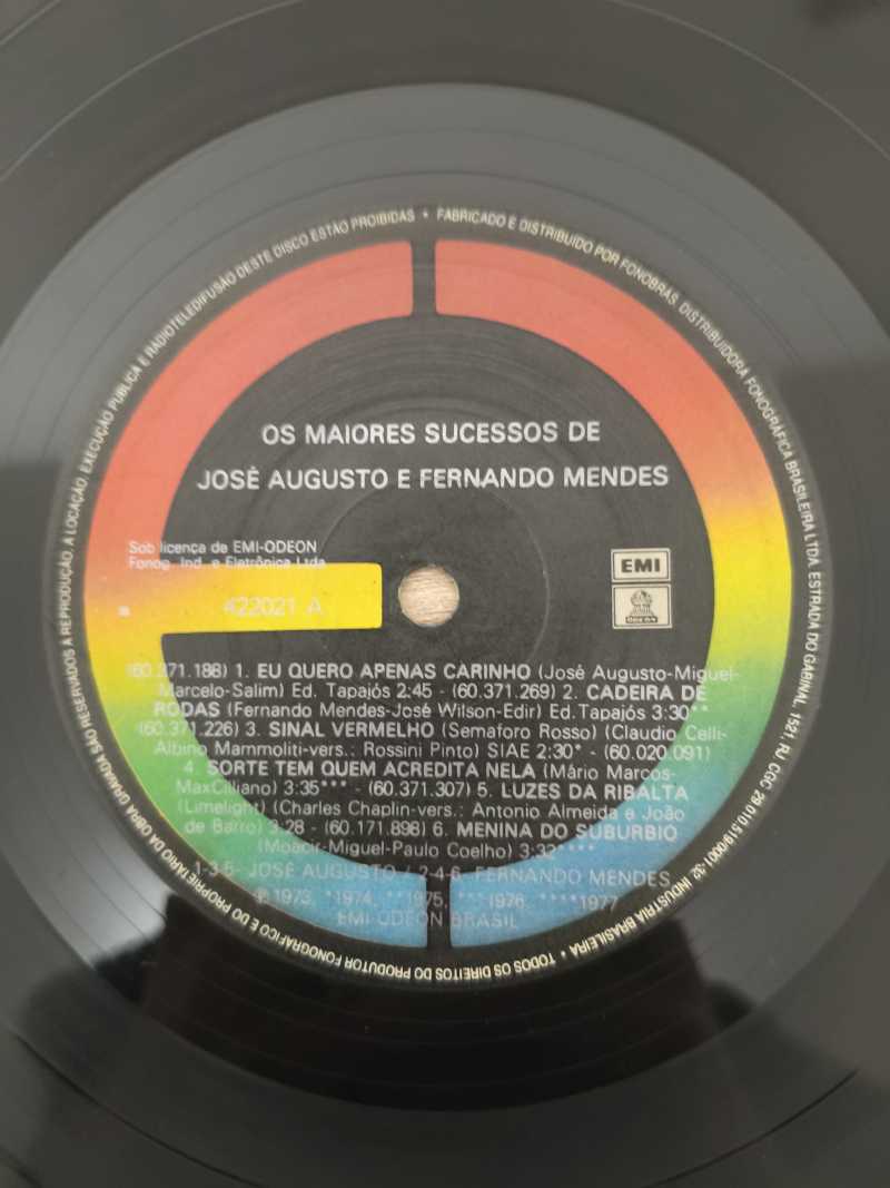 Lp Vinil José Augusto & Fernando Mendes Maiores Sucessos de