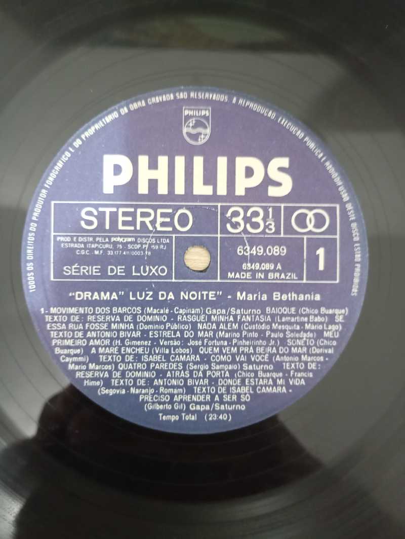 Lp Vinil Maria Bethânia Drama 3º Ato Luz Da Noite