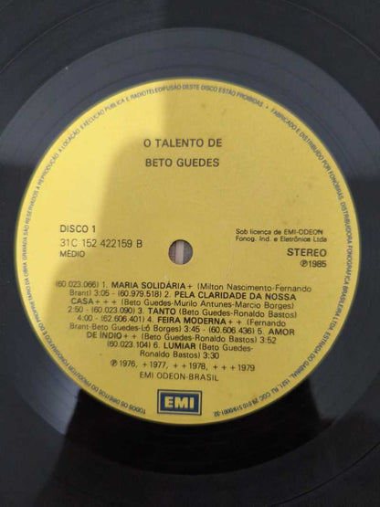 Lp Vinil Beto Guedes O Talento de Duplo Com Encarte