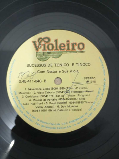 Lp Vinil Nestor e Sua Viola Sucessos de Tonico e Tinoco
