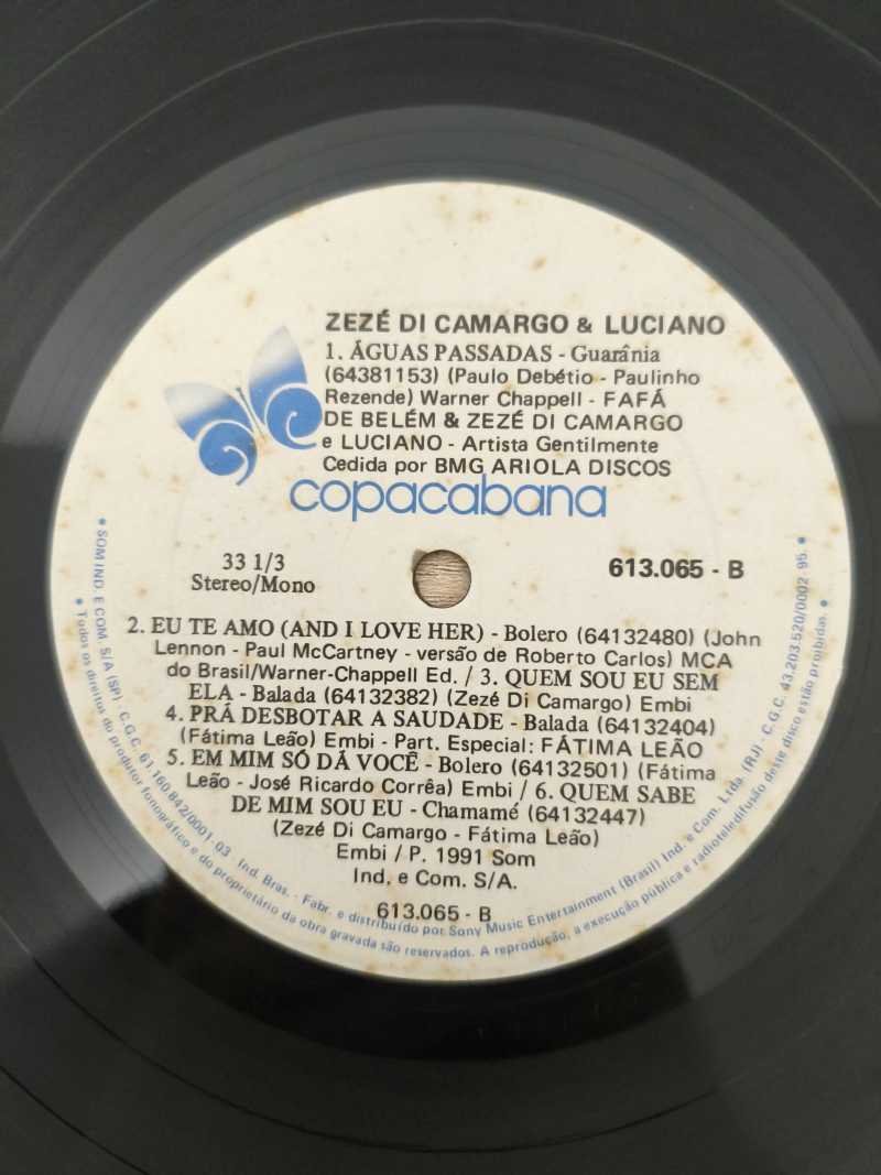 Lp Vinil Zezé Di Camargo & Luciano 1991