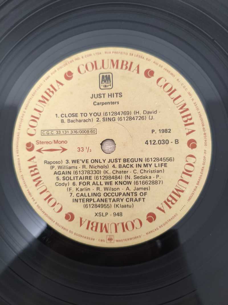 Lp Vinil Carpenters Just Hits