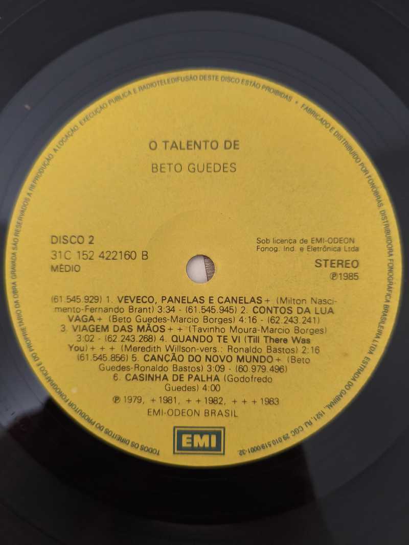 Lp Vinil Beto Guedes O Talento de Duplo Com Encarte
