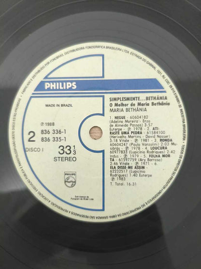 Lp Vinil Maria Bethânia Simplesmente O Melhor de Duplo