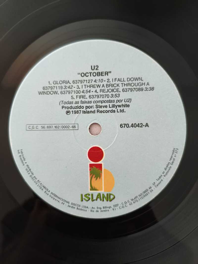 Lp Vinil U2 October Com Encarte
