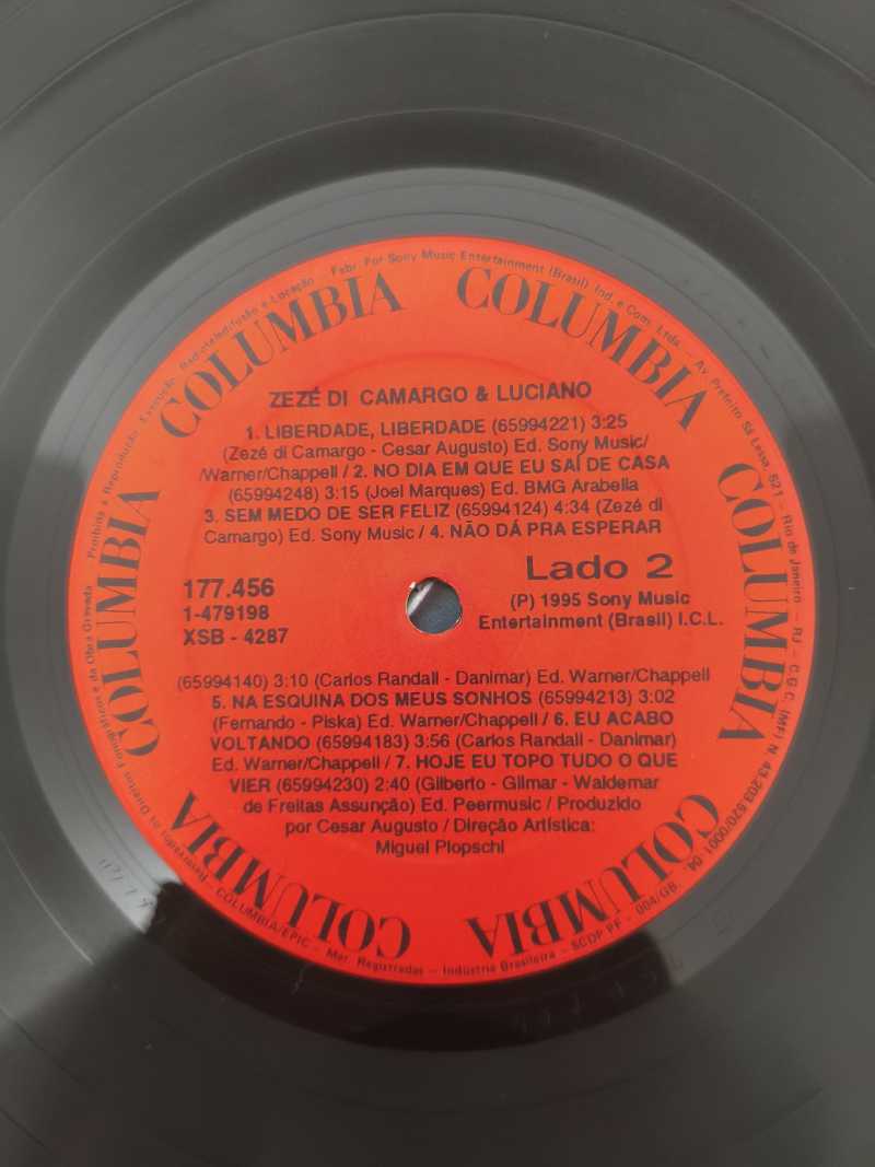 Lp Vinil Zezé Di Camargo & Luciano 1995 Com Encarte