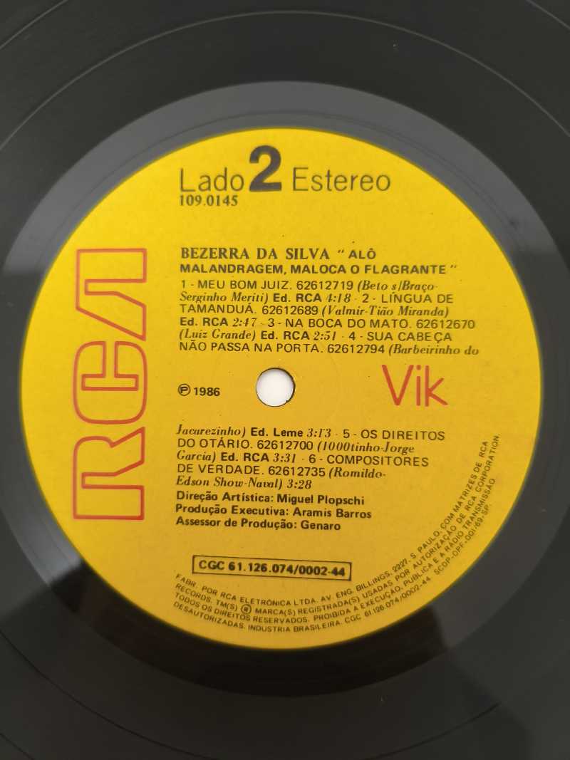 Lp Vinil Bezerra Da Silva Alô Malandragem Maloca C/ Encarte