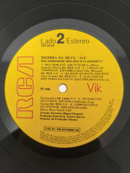 Lp Vinil Bezerra Da Silva Alô Malandragem Maloca C/ Encarte