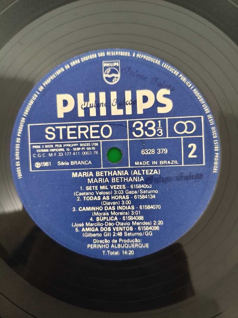 Lp Vinil Maria Bethânia Alteza Com Encarte