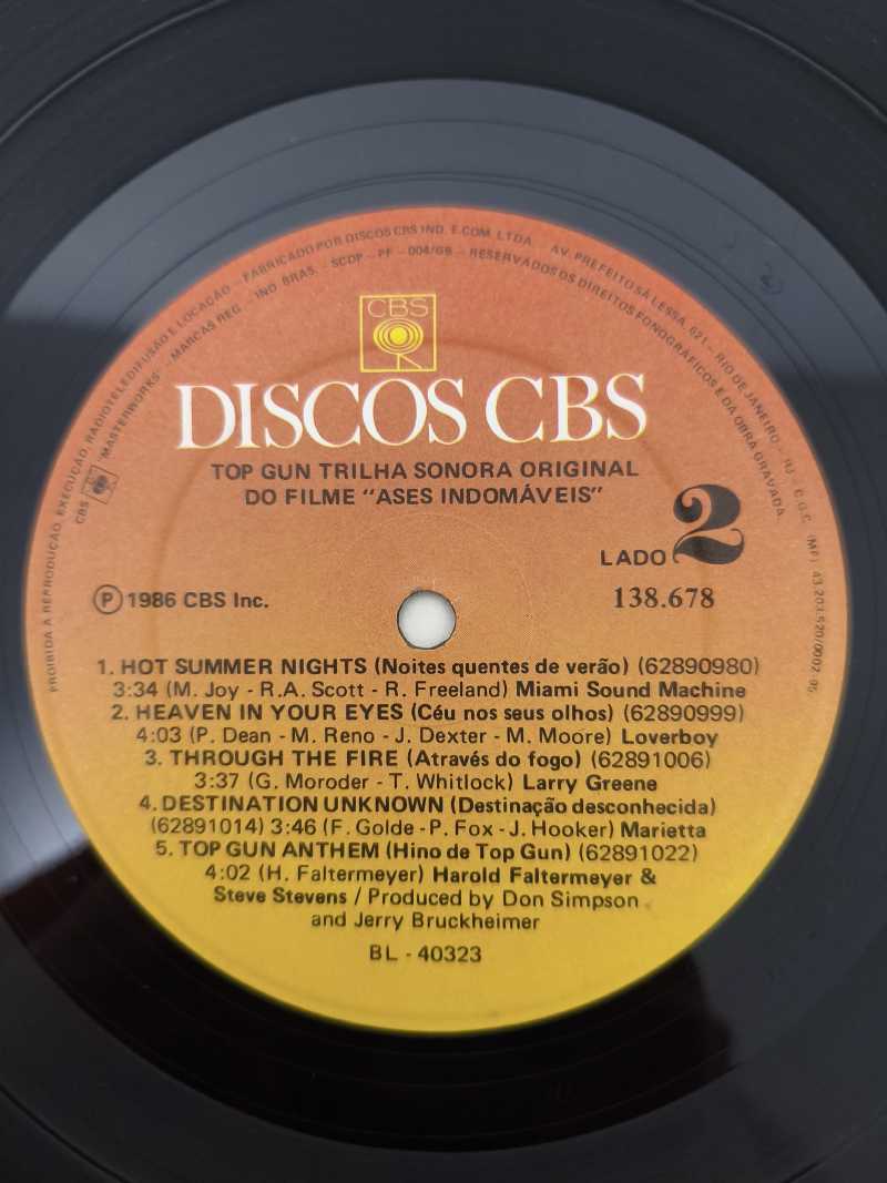Lp Vinil Top Gun Ases Indomáveis Com Encarte