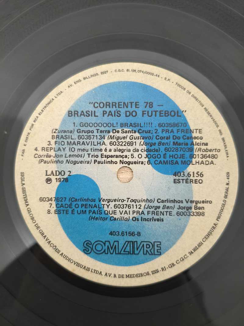 Lp Vinil Corrente 78 Brasil País do Futebol