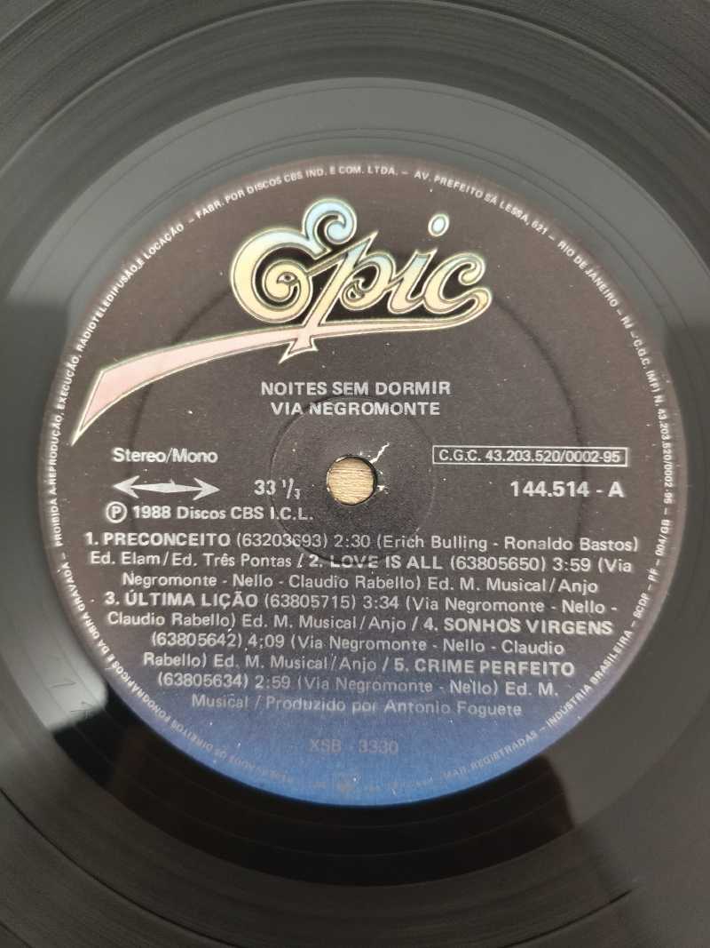 Lp Vinil Via Negromonte Noites Sem Dormir