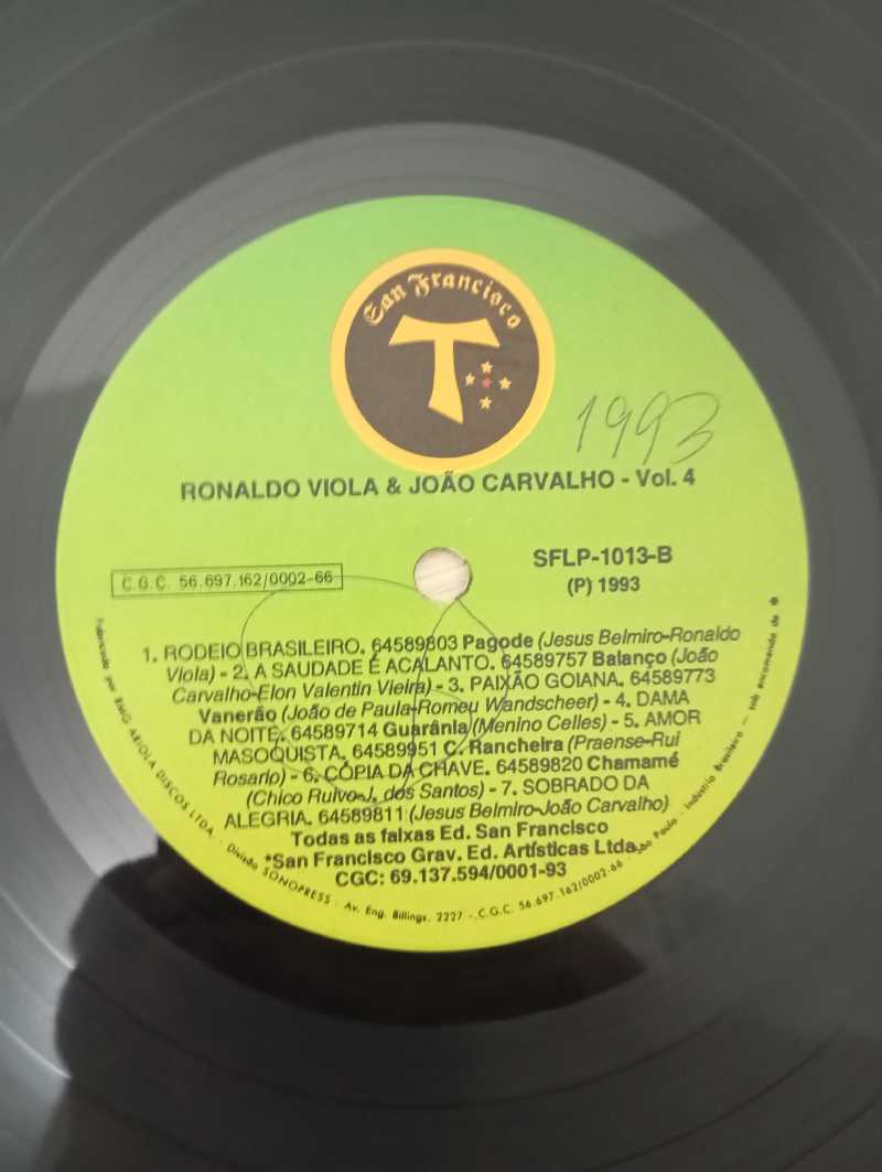 Lp Vinil Ronaldo Viola & João Carvalho Vol. 4