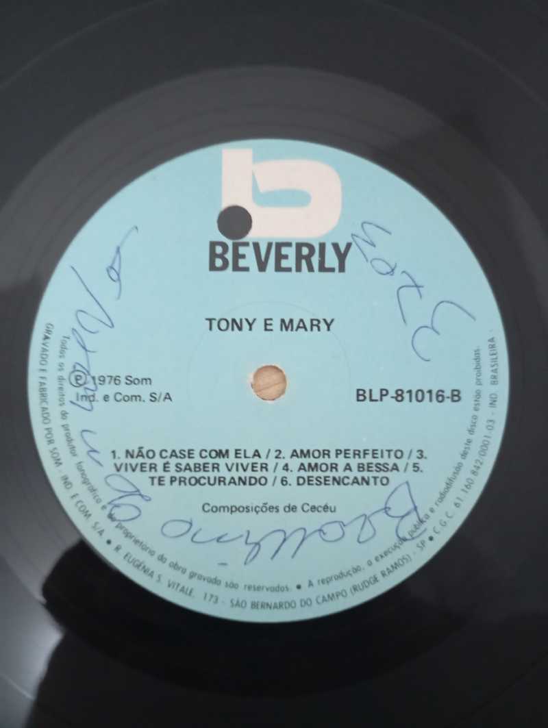 Lp Vinil Tony e Mary 1976