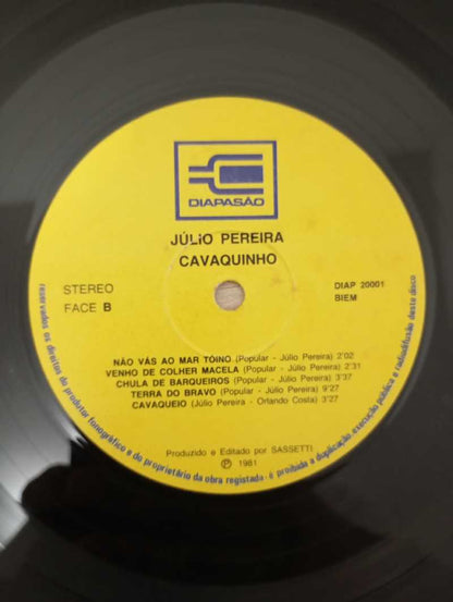 Lp Vinil Júlio Pereira Cavaquinho Capa Dupla
