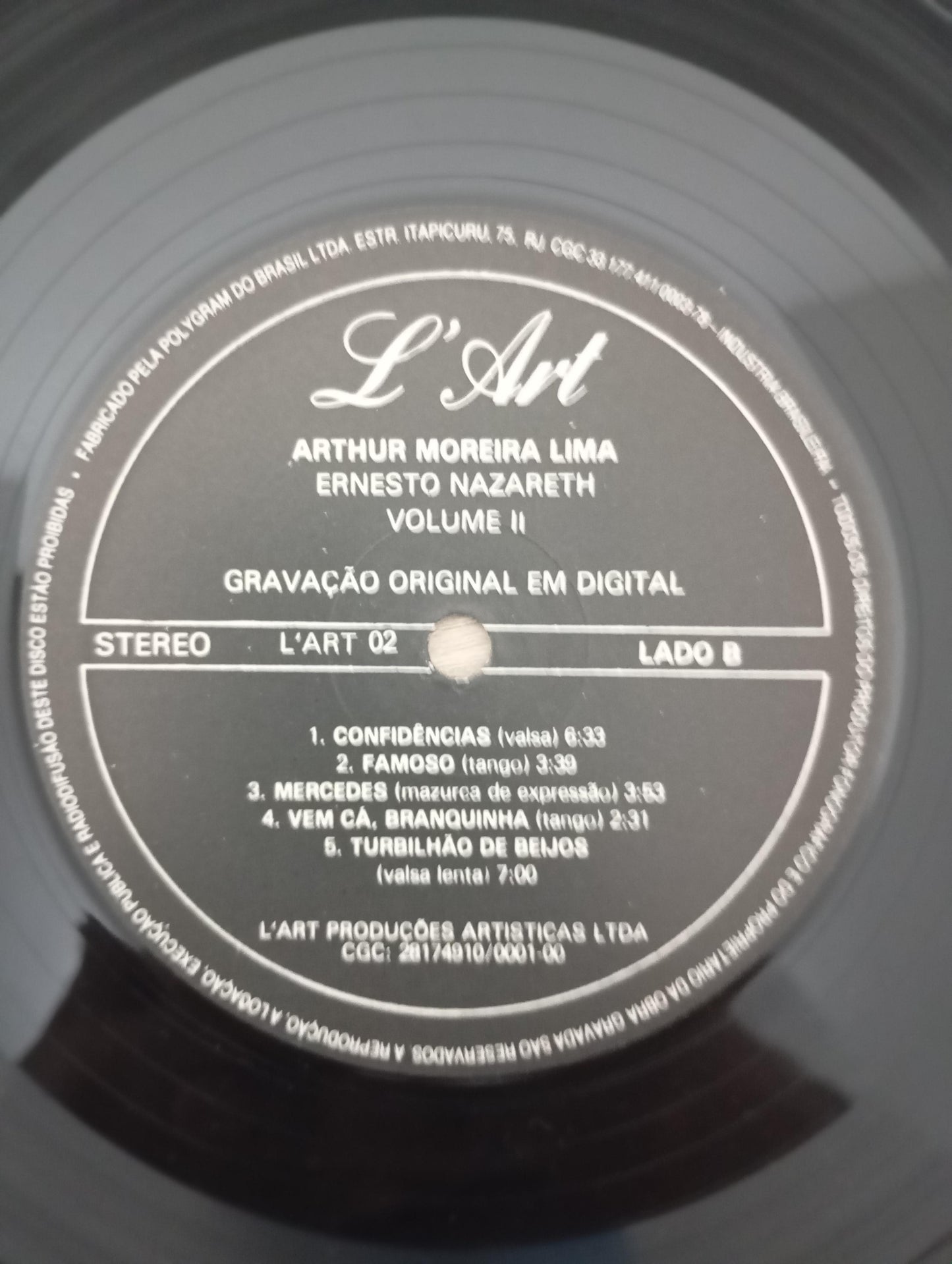 Lp Vinil Arthur Moreira Lima Ernesto Nazareth Volume 2