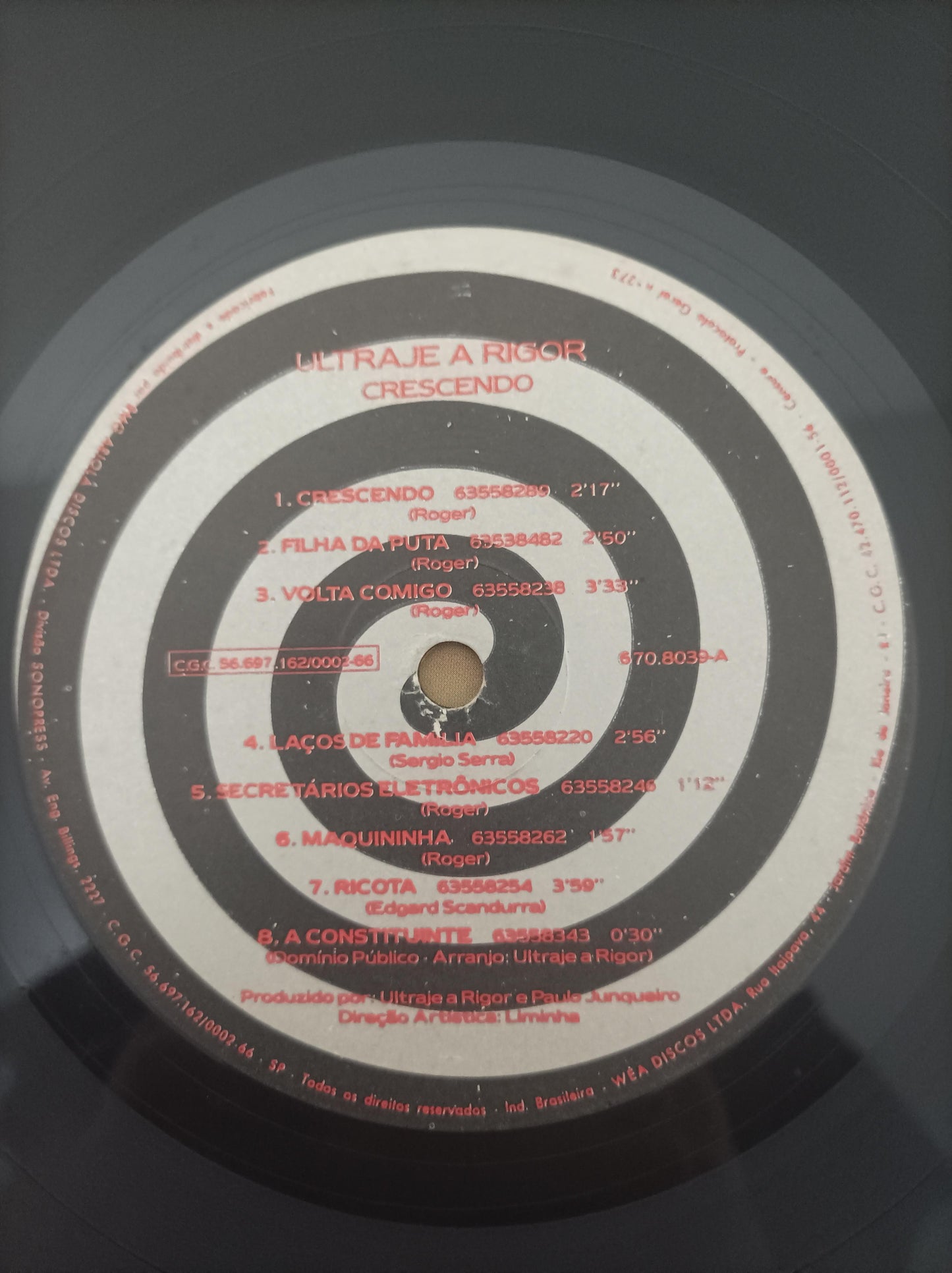 Lp Vinil Ultraje A Rigor Crescendo Com Encarte