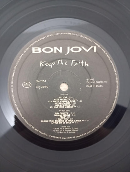 Lp Vinil Bon Jovi Keep The Faith Com Encarte