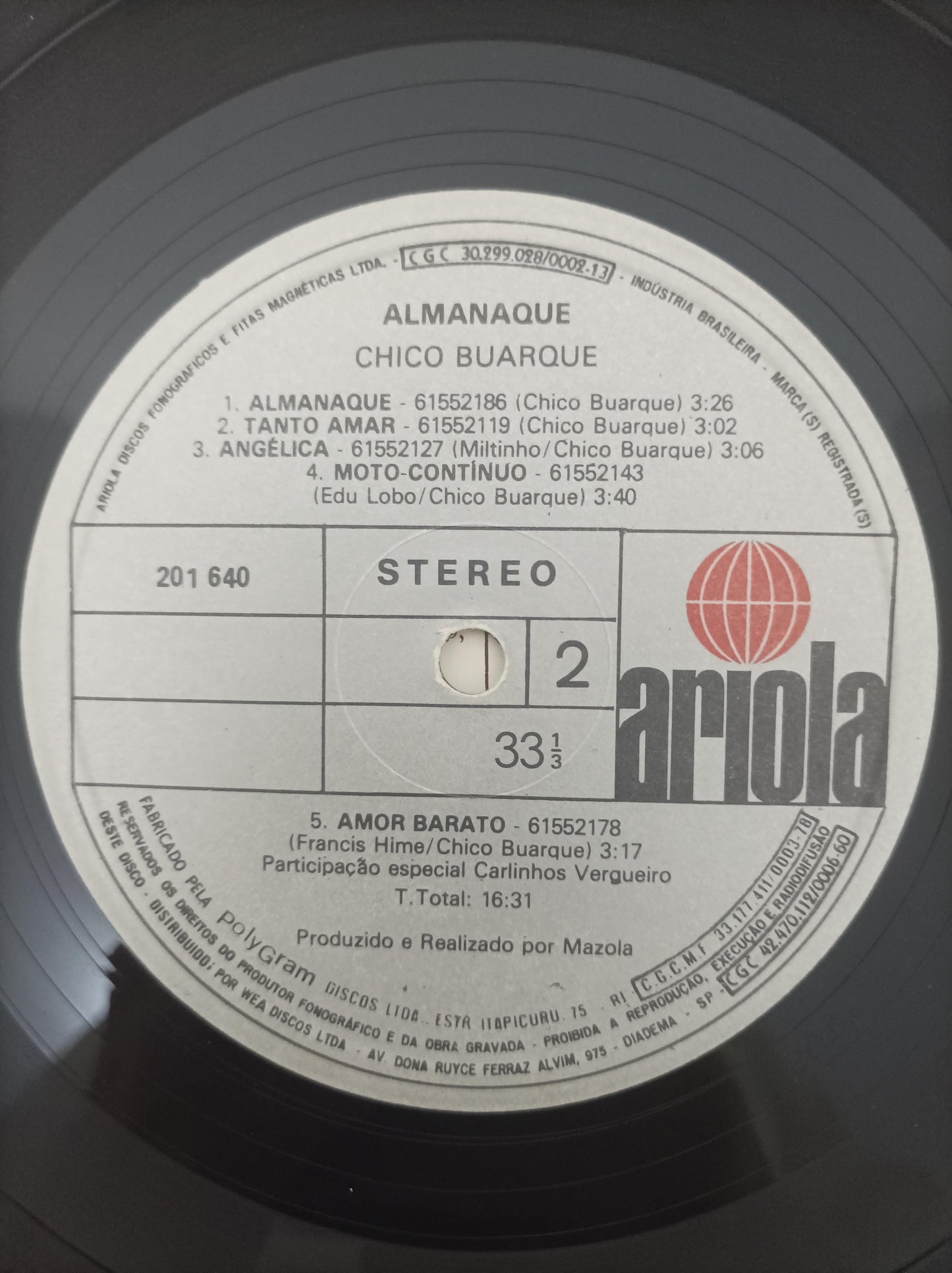 Lp Vinil Chico Buarque Almanaque Com Encarte
