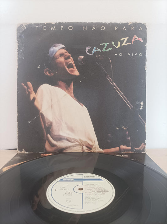 Lp Vinil Cazuza O Tempo Não Para Ao Vivo Com Encarte