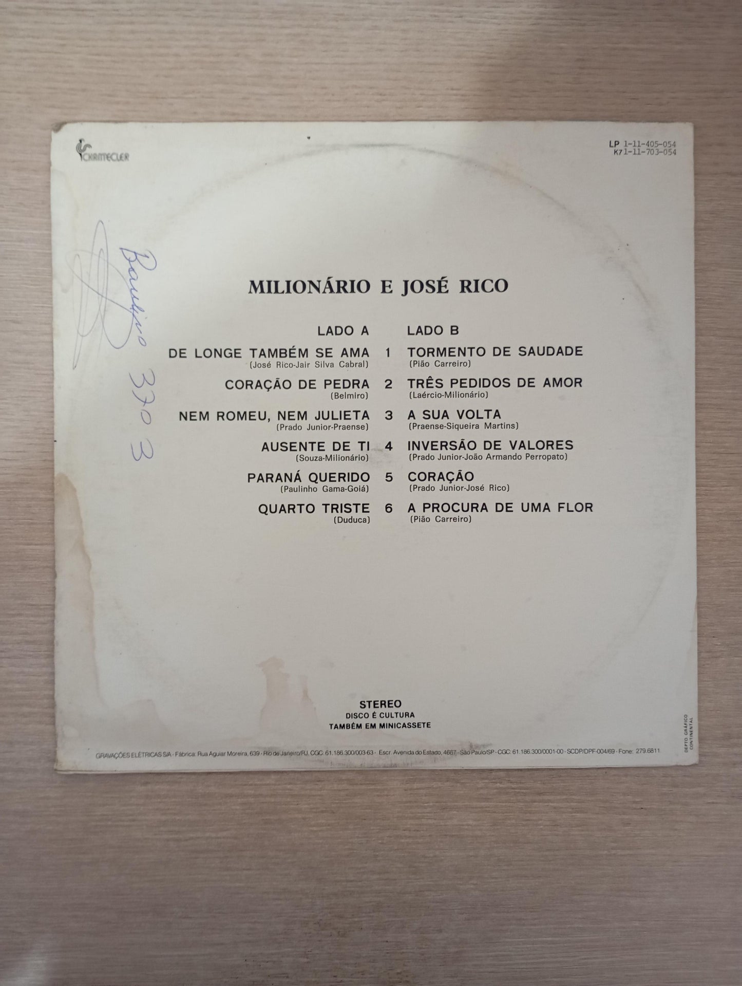 Lp Vinil Milionário e José Rico 1973