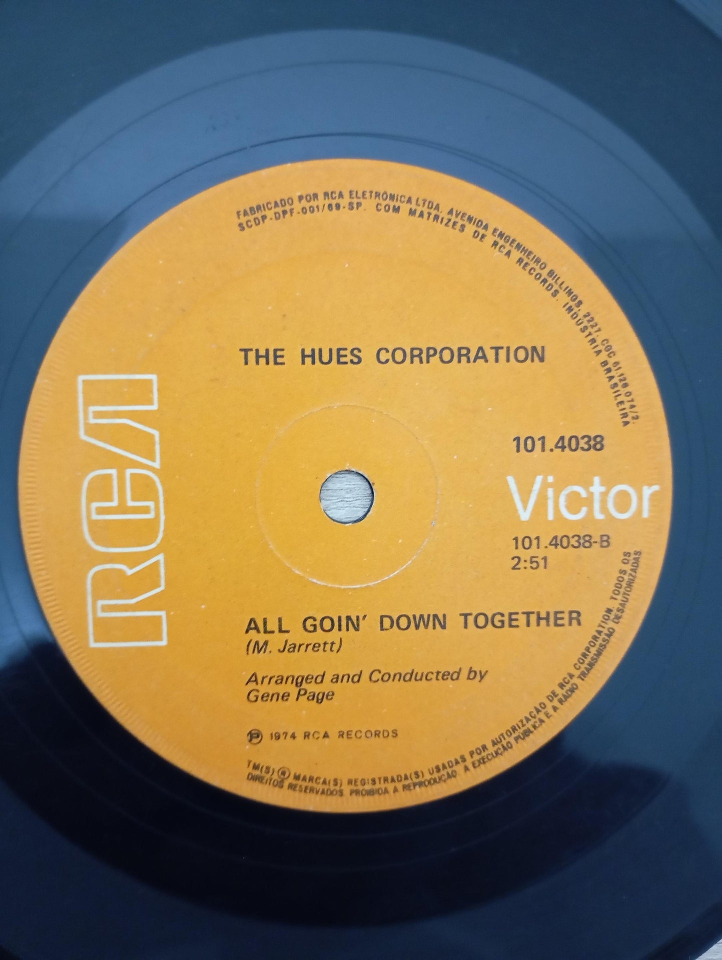 Vinil Compacto Hues Corporation Rock The Boat All Goin' Down