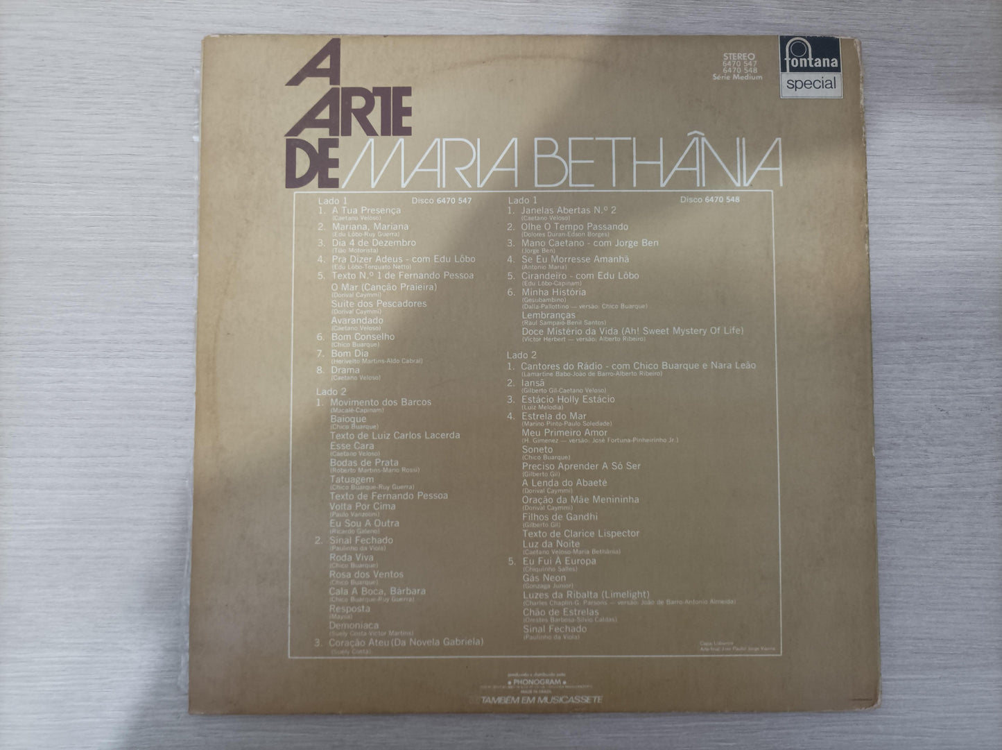 Lp Vinil Maria Bethânia A arte de Duplo