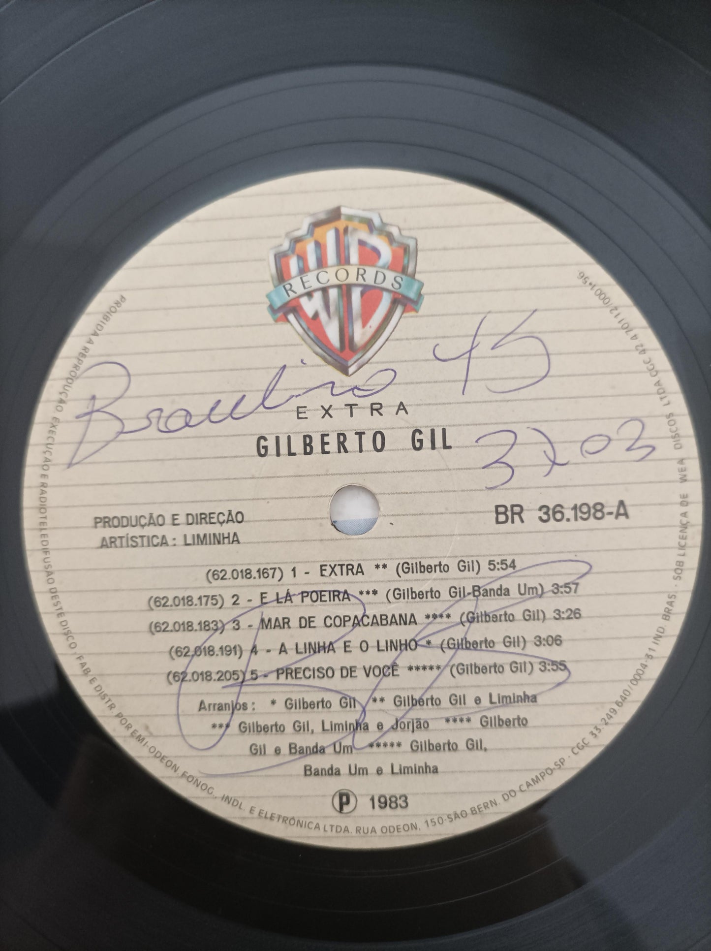Disco Vinil Extra Gilberto Gil Capa Dupla A