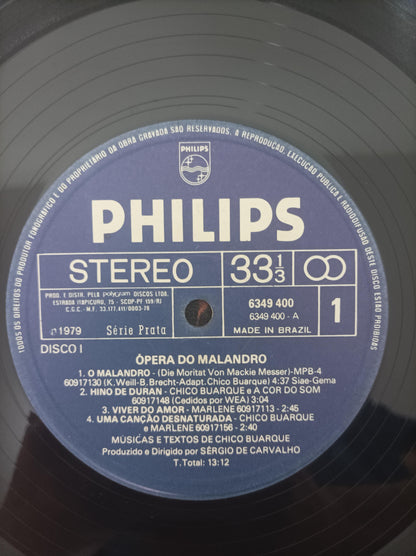 Lp Disco Vinil Ópera Malandro B Chico Buarque Duplo Encartes