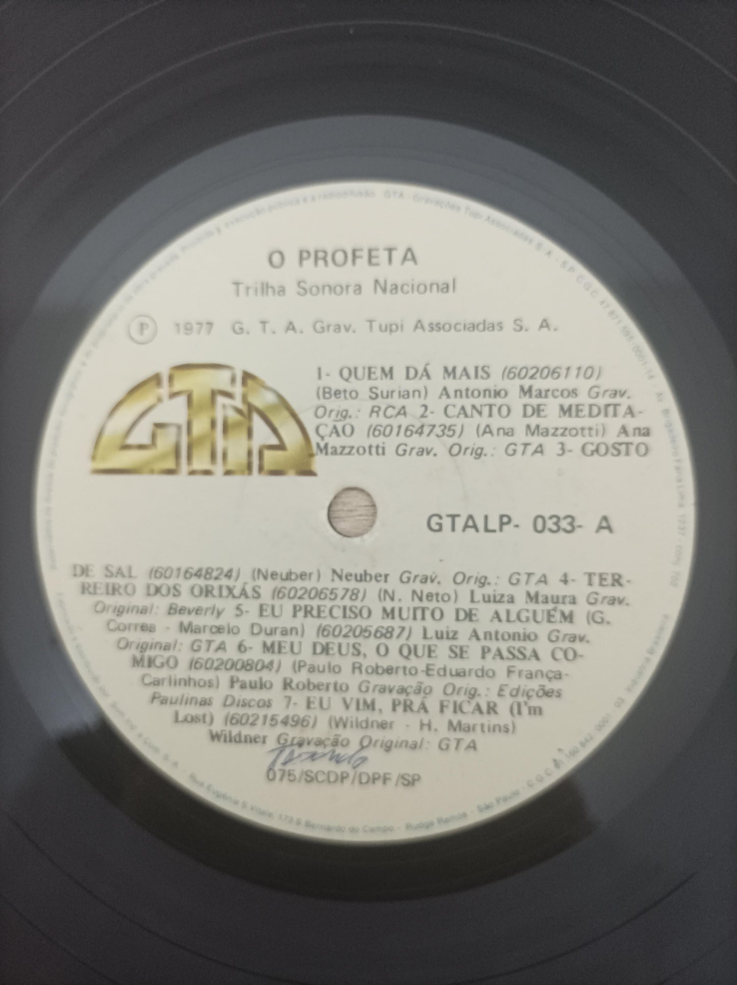 Lp Vinil O Profeta Trilha Nacional