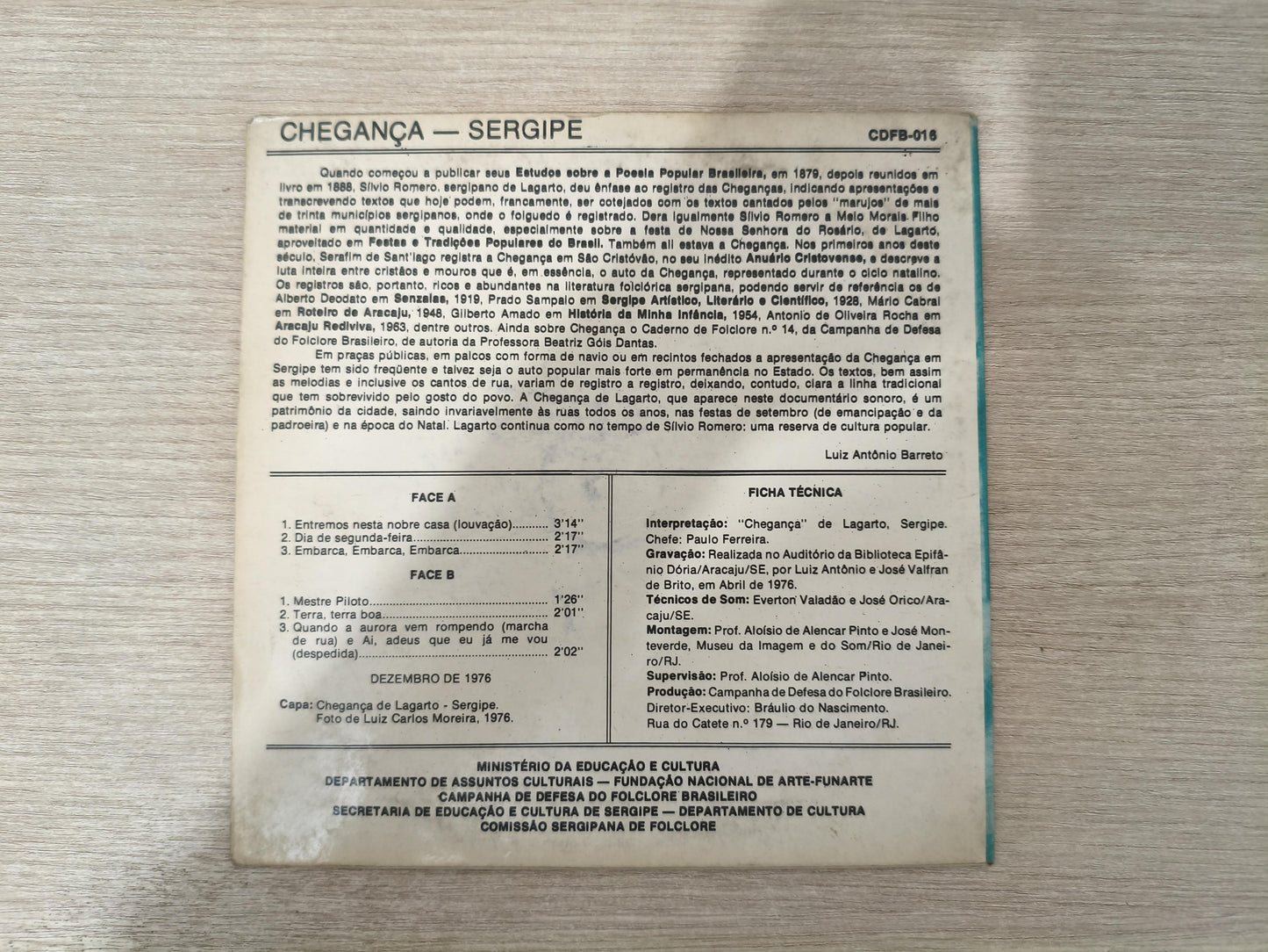 Compacto Vinil Folclore Brasileiro 16 Congos / Paraíba