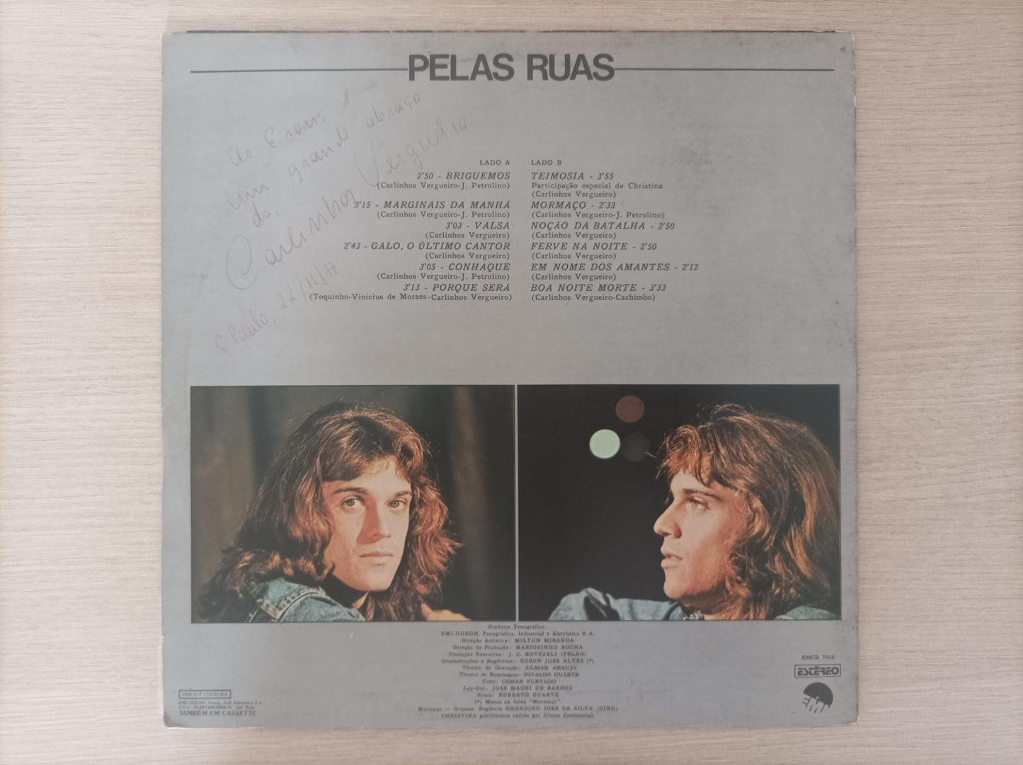 Lp Vinil Carlinhos Vergueiro Pelas Ruas Com Encarte